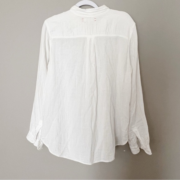 XIRENA Scout Button Down Up Gauze White Shirt Top Blouse Large normcore - Picture 3 of 5